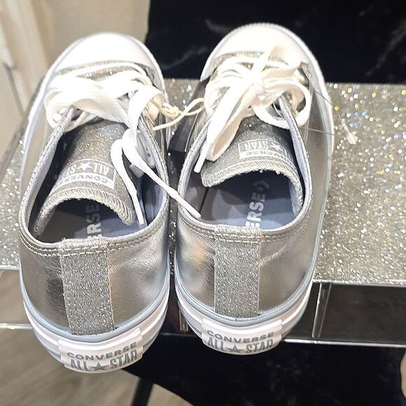 Converse Chuck Taylor All-Star Sparkle Party Low-Top Sneakers- Metallic Granite - Picture 11 of 11